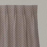 Pink Patterned Linen Pleated Curtains - Erle New Blush  - Natural base fabric.