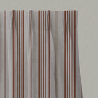 Orange Striped Linen Pleated Curtains - Freja Terracotta - Natural base fabric.
