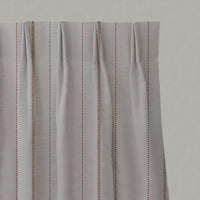 Red / Orange Striped Linen Pleated Curtains - Inari Terracotta - Natural base fabric.