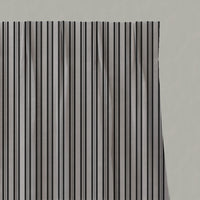 Black Striped Linen Pleated Curtains - Olga Black - Natural base fabric.