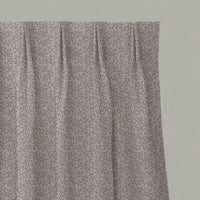 Pink Botanical Linen Pleated Curtains - Phila Dusty Pink - Natural base fabric.
