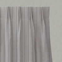 Blue Striped Linen Pleated Curtains - Solveig Denim - Natural base fabric.