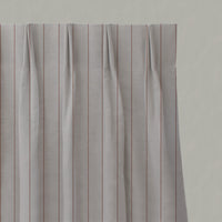 Red / Orange Striped Linen Pleated Curtains - Solveig Terracotta - Natural base fabric.