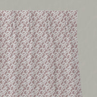 Pink Botanical Linen Pleated Curtains - Edlyn Peony-WHT - White base fabric.