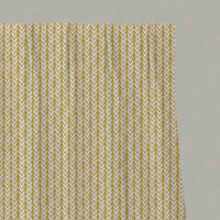 Yellow Patterned Linen Pleated Curtains - Fia Dijon - White base fabric.