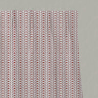 Red / Pink Patterned Linen Pleated Curtains - Hilda Peony Red - White base fabric.