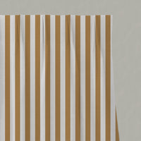 Orange / Yellow Striped Linen Pleated Curtains - Liliana Ochre-WHT - White base fabric.