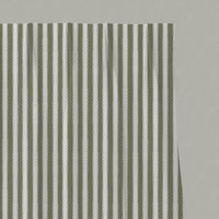 Green Striped Linen Pleated Curtain - Lisabella Moss-WHT - White base fabric.