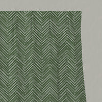 Green Patterned Linen Pleated Curtains - Lulu Emerald - White base fabric.