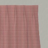 Red Striped Linen Pleated Curtains - Maisa Crimson Red - White base fabric.