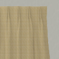 Yellow Striped Linen Pleated Curtains - Maisa Gold Rod - White base fabric.