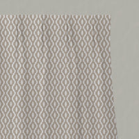 Neutral / Brown Patterned Linen Pleated Curtains - Oona Taupe - White base fabric.