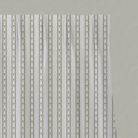 Green Floral Stripe Linen Pleated Curtain - Silvian Moss-WHT - White base fabric.
