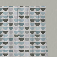 Blue Kids Linen Pleated Curtains - Zippo Blue - White base fabric.