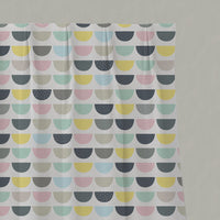 Yellow Kids Linen Pleated Curtains - Zippo Circus - White base fabric.