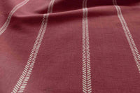 Rana Crimson Red - Red curtain fabric with hand drawn stripes