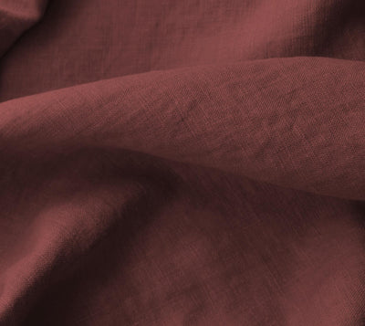 Red 100% Linen Fabric. Bea Saffron by Ada & Ina Fabrics