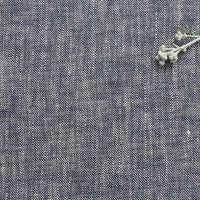 Linen Cotton Herringbone fabric, Ruby Indigo