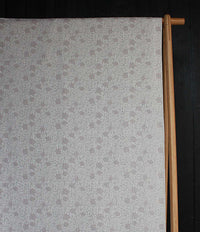 Ruth Peony- Linen Curtain Fabric - Grey & Pale Pink Botanical Pattern