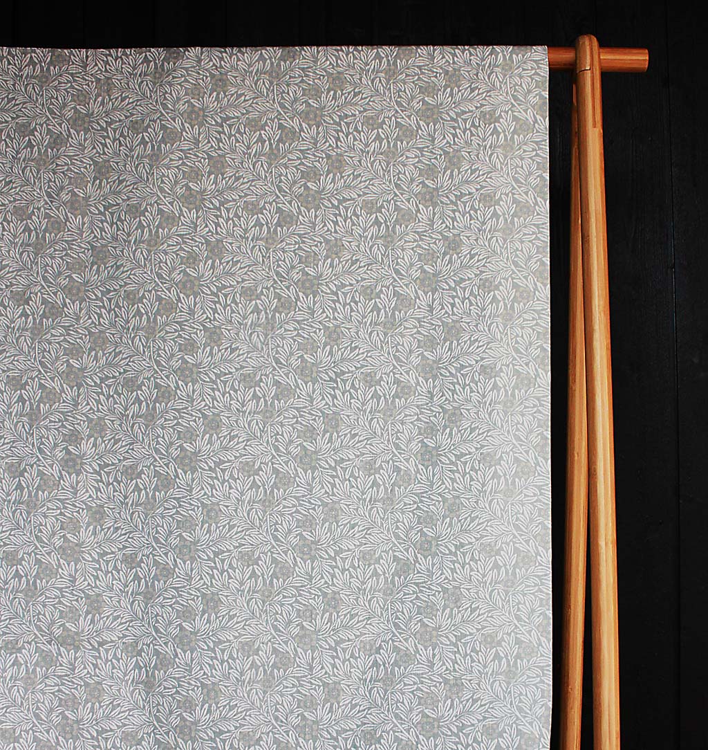 Ruth Powder Sand - Linen Curtain Fabric - Botanical Pattern