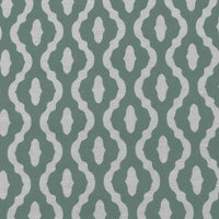 Oona Sage - White linen fabric, Sage Green abstract print