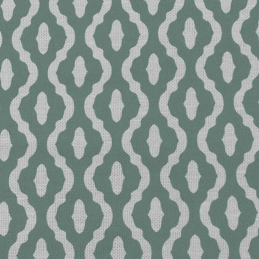 Oona Sage - White linen fabric, Sage Green abstract print