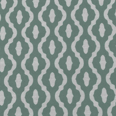 Oona Sage - White linen fabric, Sage Green abstract print