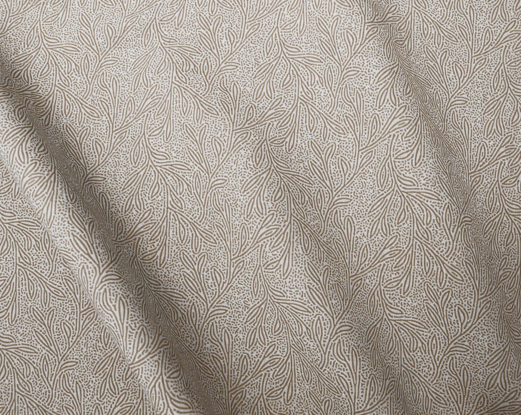 Alma Sand - Curtain fabric with Brown botanical print