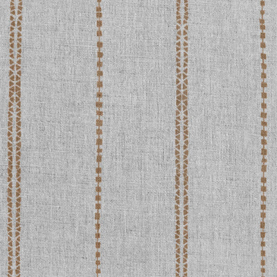 Inga-NAT Sand- Natural fabric with Brown decorative stripes, Linen Cotton mix