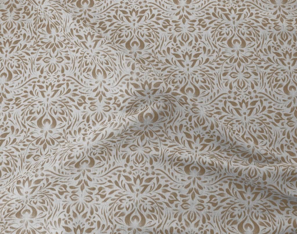 Jasmi Sand- Curtain fabric with Brown abstract print