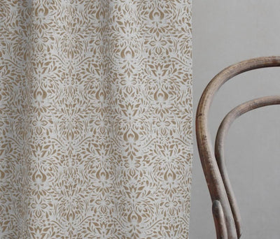 Jasmi Sand- Curtain fabric with Brown abstract print