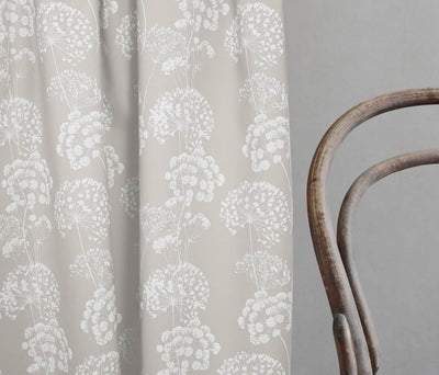 Erleen INV SandWind- Curtain fabric with Dusty Cream and  botanical print