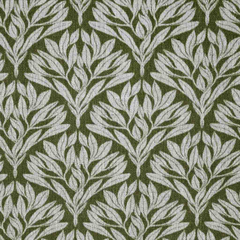 Birna Seaweed - Curtain fabric with Green botanical print
