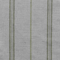 Elise Seaweed - Linen Cotton mix curtain fabric, Light & Dark Green stripes