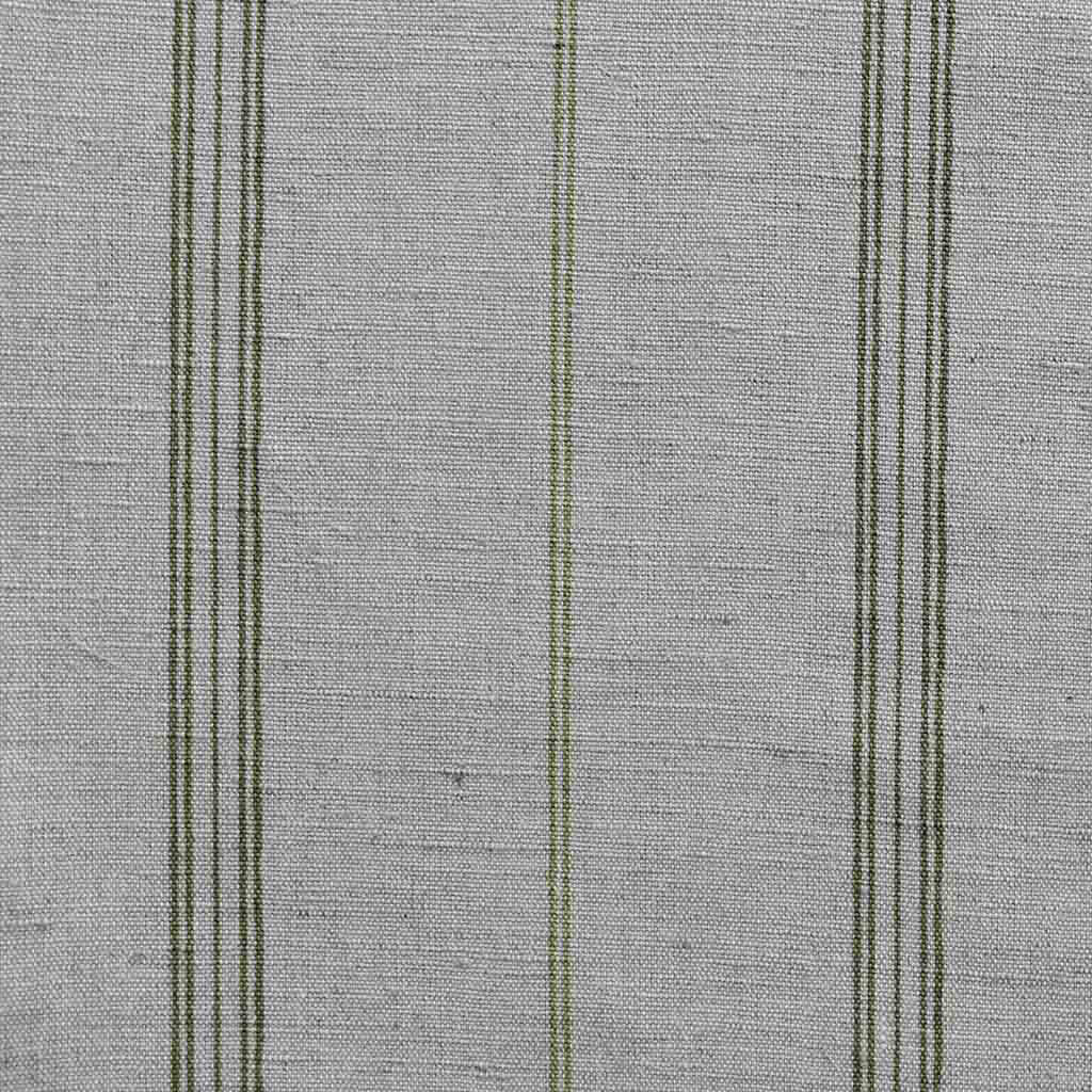 Elise Seaweed - Linen Cotton mix curtain fabric, Light & Dark Green stripes