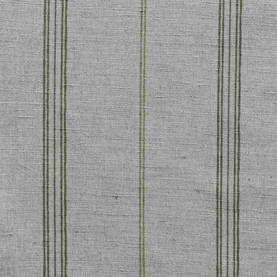 Elise Seaweed - Linen Cotton mix curtain fabric, Light & Dark Green stripes