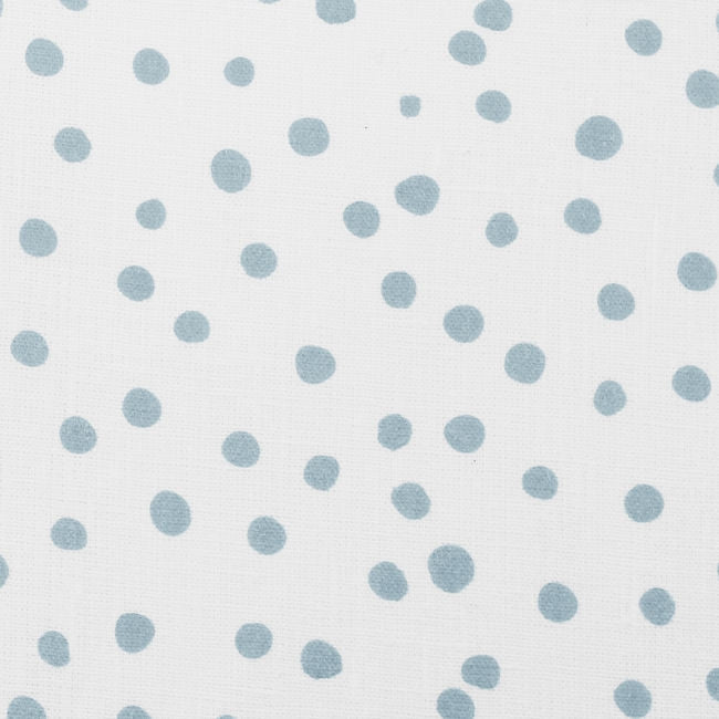 Dottie Shadow Blue-WHT - Dotted fabric with Blue spots, 100% Linen