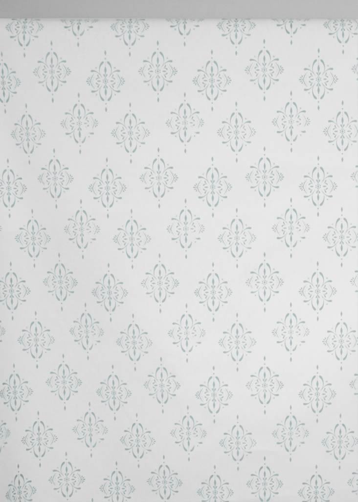 Britt Shadow Blue - curtain fabric with Light Blue abstract print