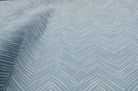 Lulu Shadow Blue - White fabric with Shadow Blue Print. Abstract Print, 100% Linen