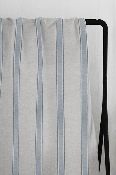 Bella Sky - Curtain fabric with Light Blue stripes