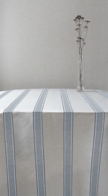 Bella Sky - Curtain fabric with Light Blue stripes