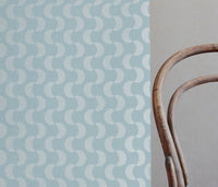 Naja Sky - Curtain fabric with Light Blue abstract print