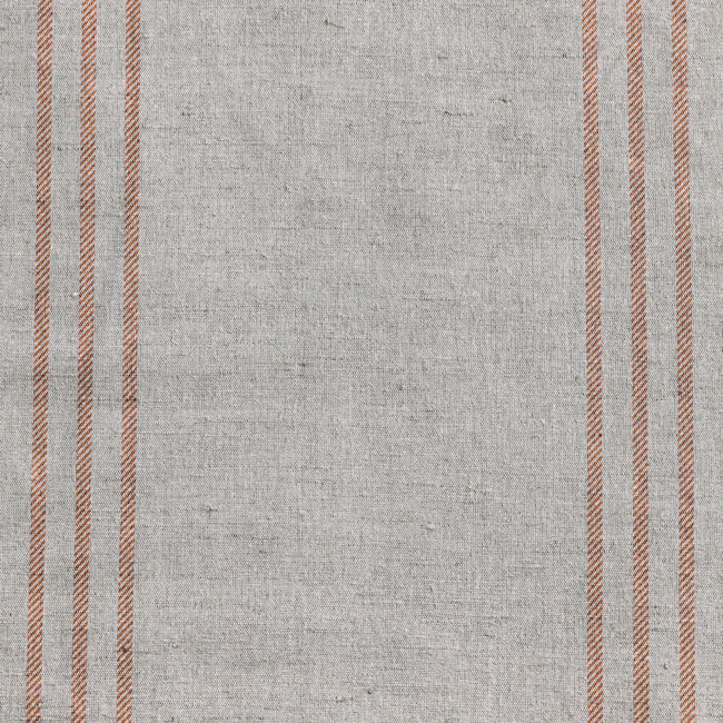 Telma Tangerine - Linen Cotton Fabric with Orange stripes