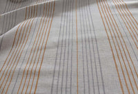 Else-Tangerine -  Linen Cotton mix curtain fabric, Orange & Grey stripes
