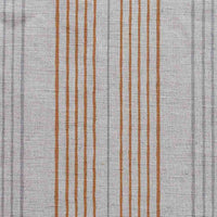 Else-Tangerine -  Linen Cotton mix curtain fabric, Orange & Grey stripes