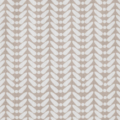 Hirlev-INV-WHT Taupe - White curtain fabric printed with Light Brown abstract print