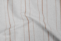 Inari Terracotta - Curtain fabric with Orange striped print