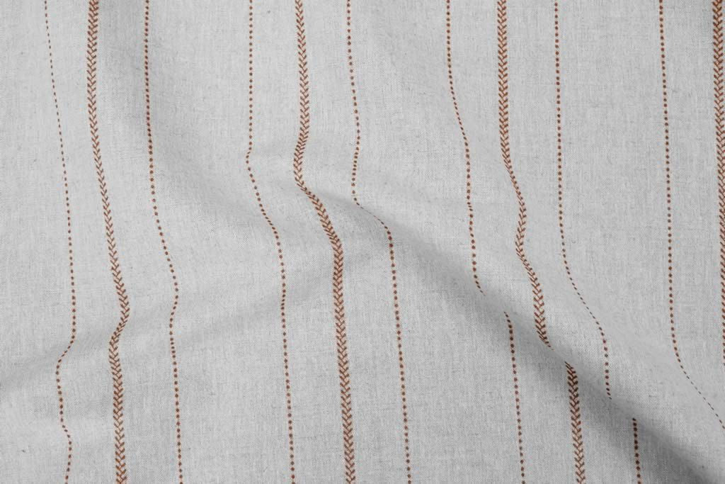 Inari Terracotta - Curtain fabric with Orange striped print