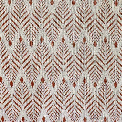 Sylvia Terracotta - Orange abstract print on Natural fabric