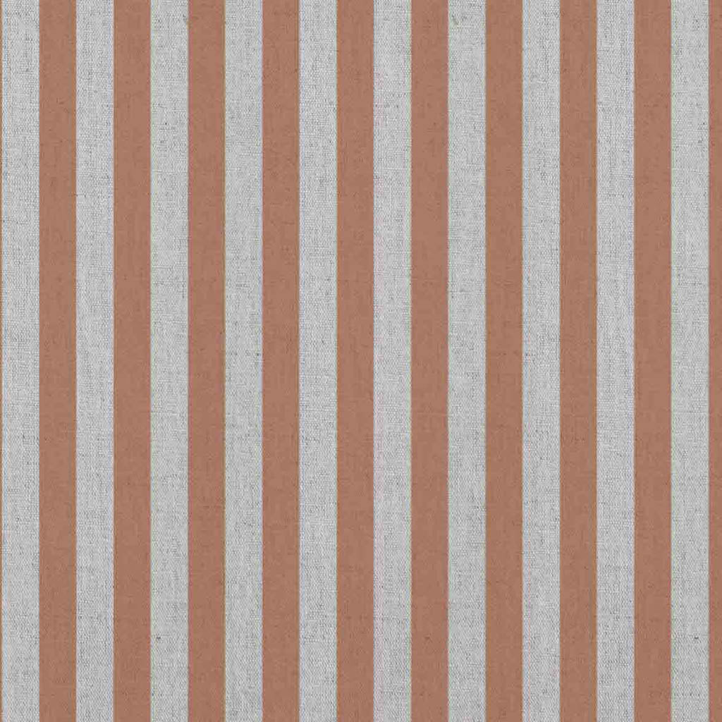 Liliana Terracotta-NAT - striped orange patterned fabric for curtains and blinds